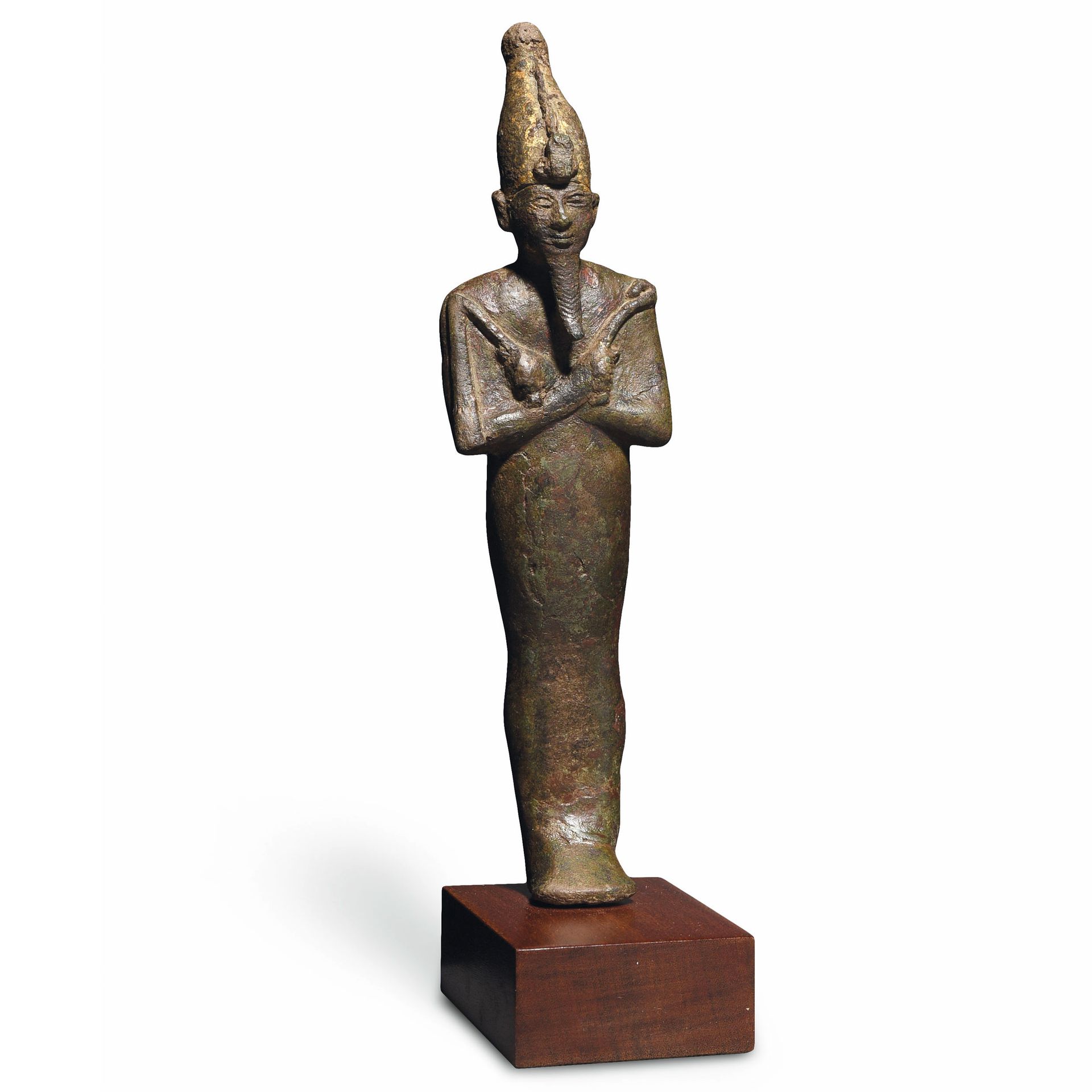 Null STATUETTE D’OSIRIS MOMIFORME

Egypte, Basse-Époque, 664-332 av. J.C.

Bronz&hellip;