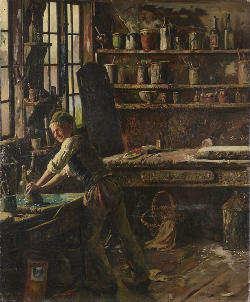 Null Carl CARLSEN (XIXème siècle)

Jeune homme dans un atelier d'artiste

Huile &hellip;