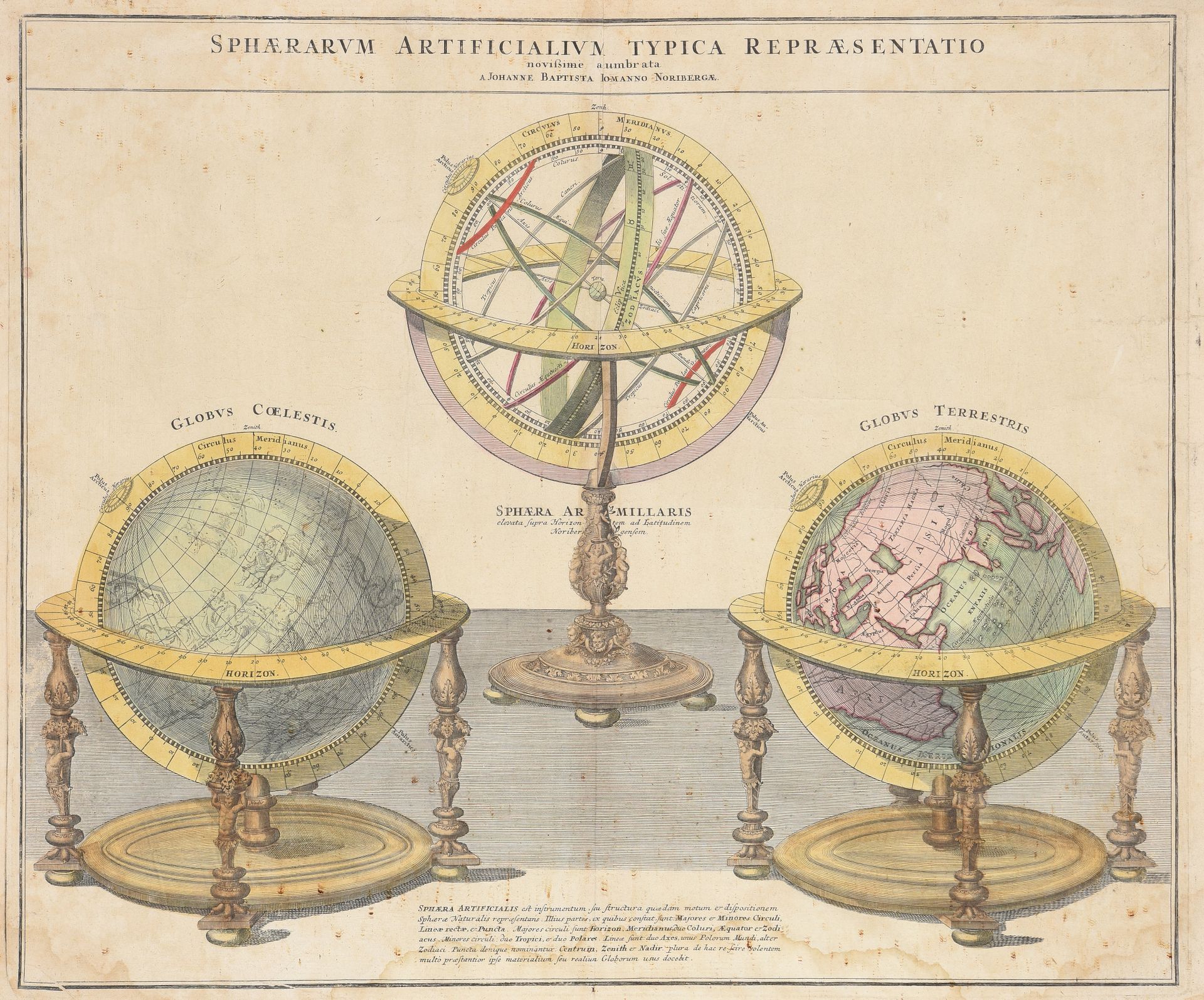 Null JOHANN BAPTIST HOMANN (1662 - 1724) 

Sphère armillaire, globe terrestre et&hellip;