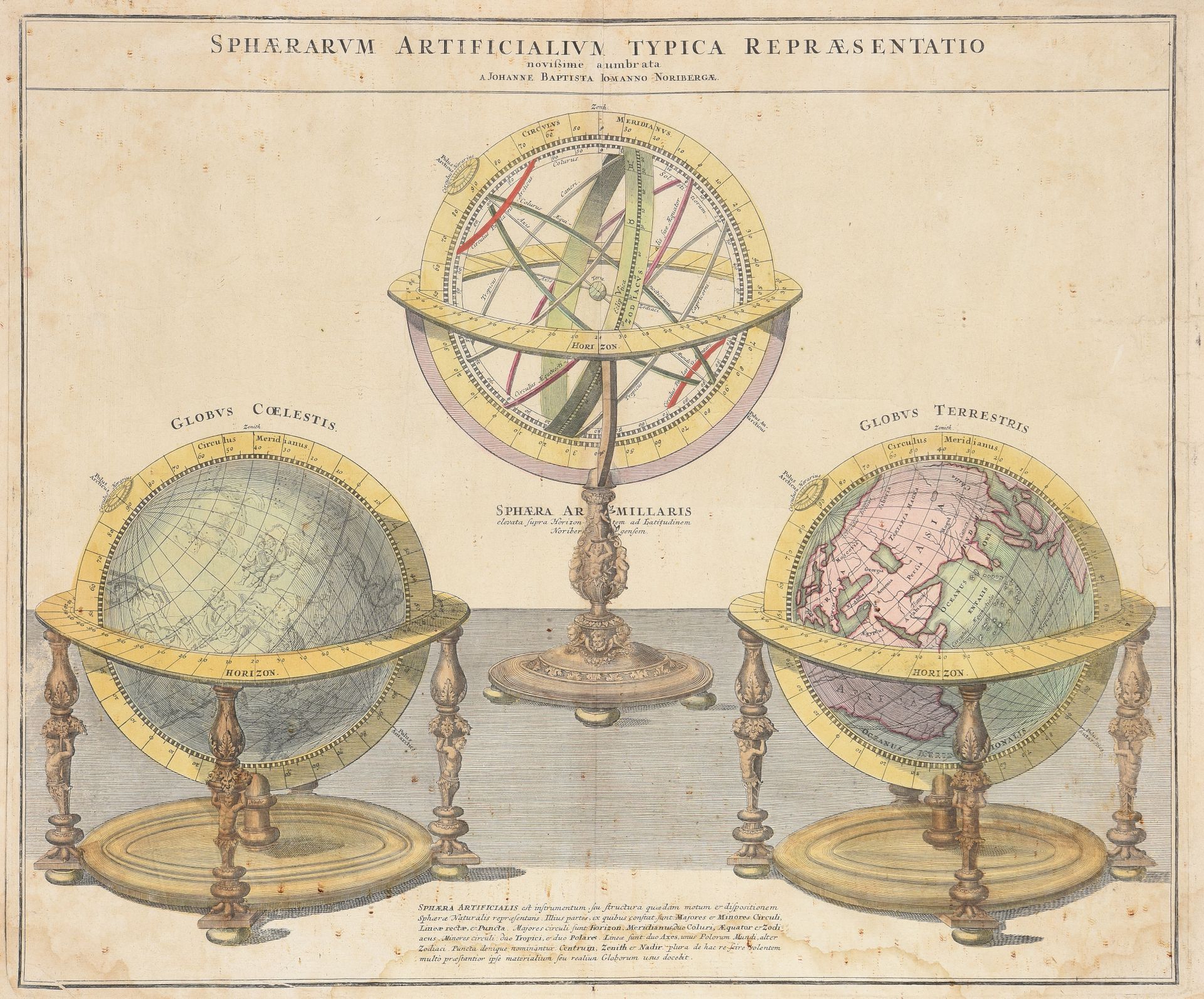 Null JOHANN BAPTIST HOMANN (1662 - 1724) 

Armillarsphäre, Erdkugel und Himmelsg&hellip;