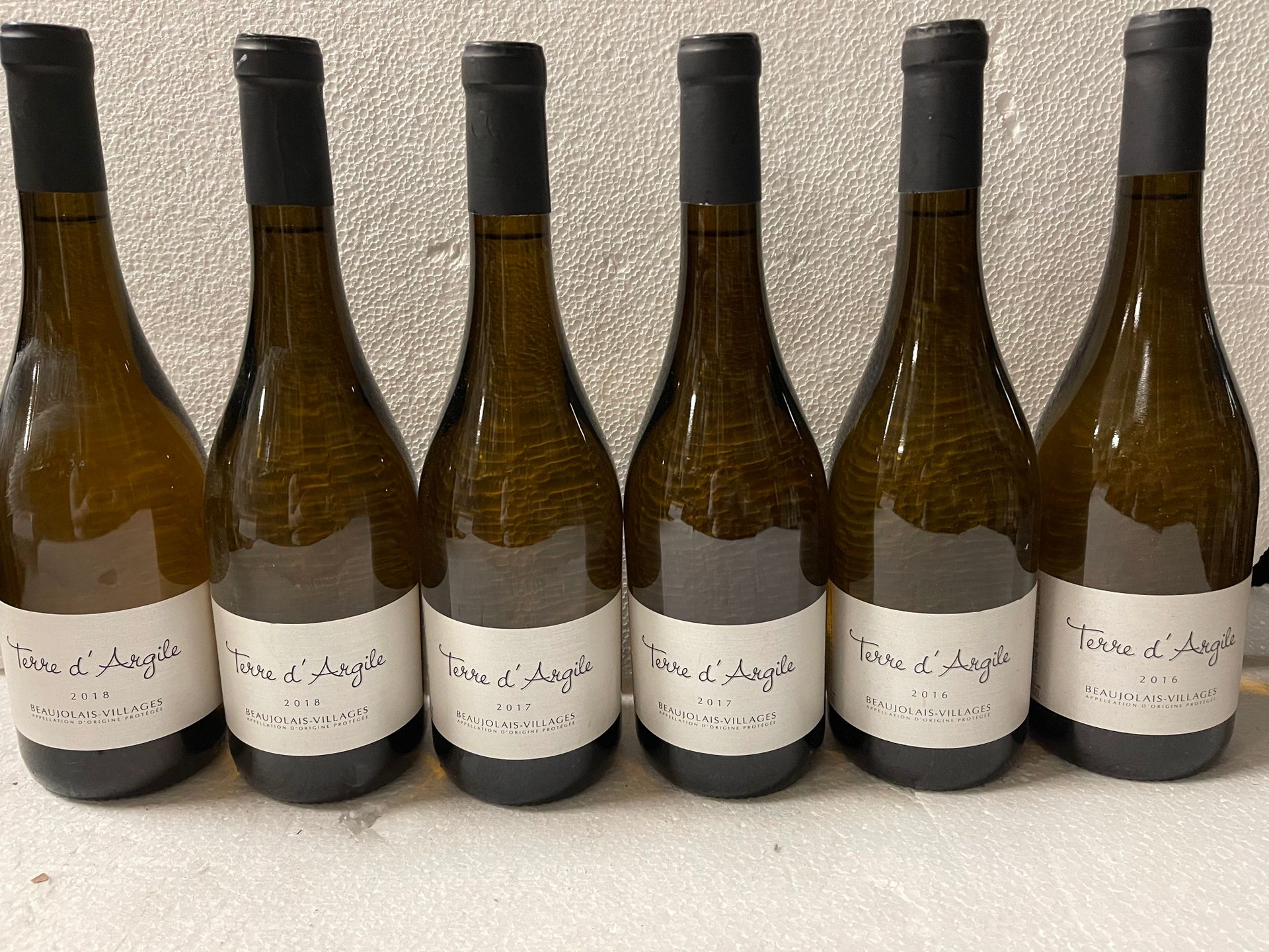 Null 6瓶DOMINIQUE JAMBON, Terre d'Argile, Beaujolais Village, 白葡萄酒，2瓶来自2016年，2瓶来自&hellip;