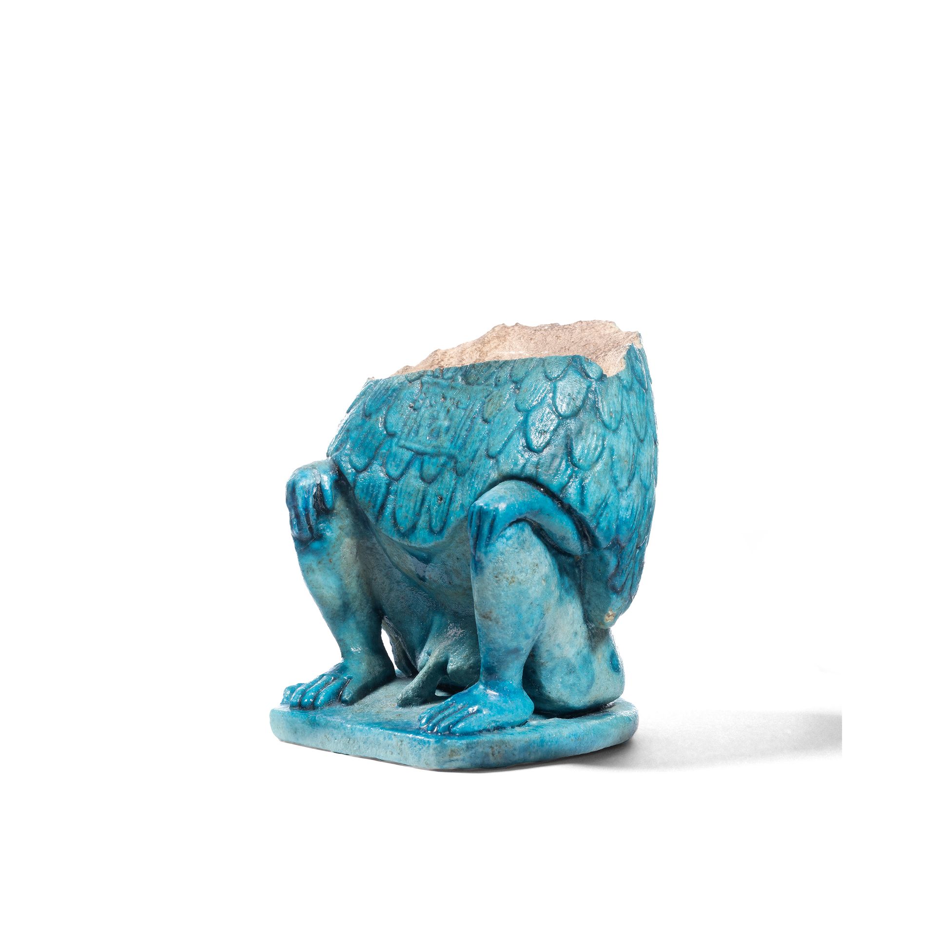 Null STATUETTE OF THOT BABOON
Siliceous earthenware with blue glaze.
Missing the&hellip;