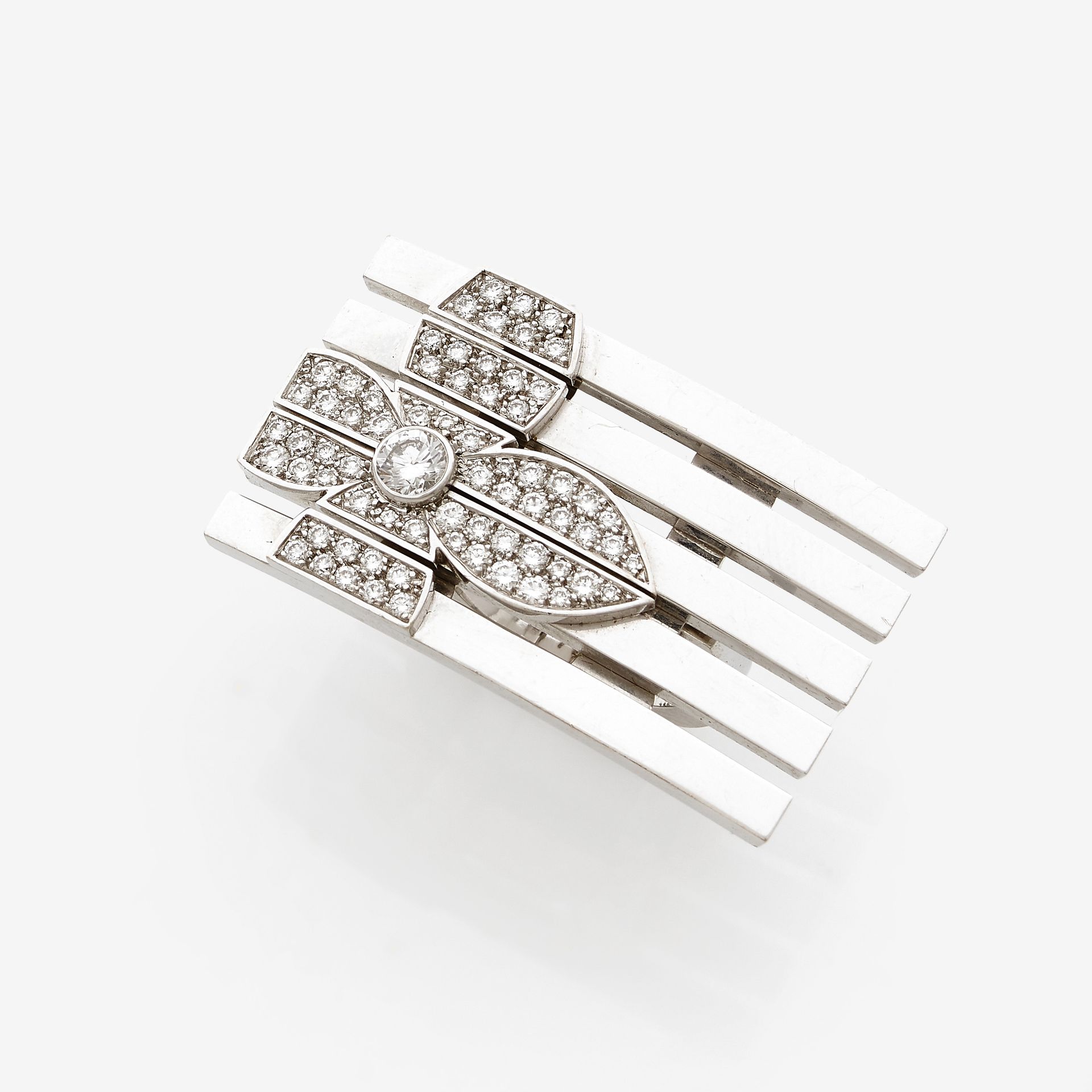 LOUIS VUITTON B BLOSSOM RING in white gold, rectangula…