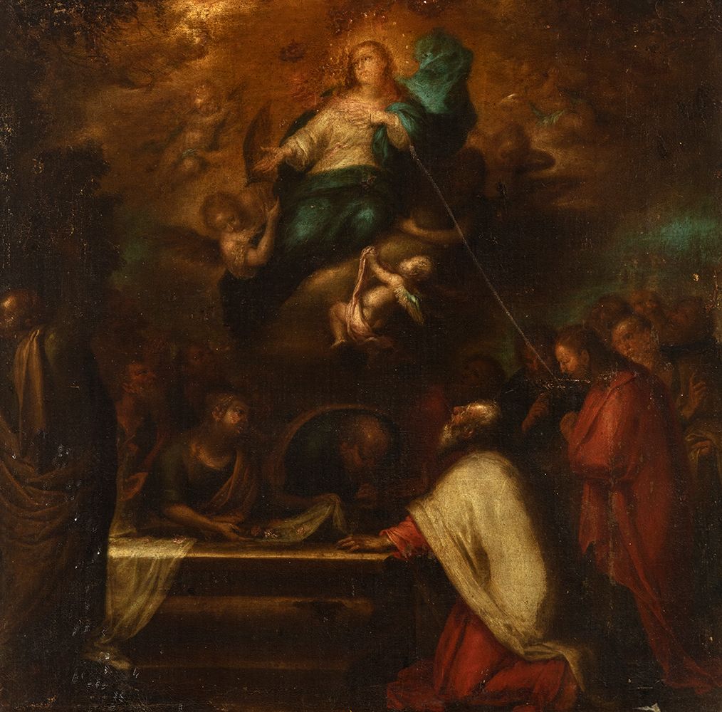 Null École espagnole ; XVIIe siècle.

"Asunción de la Virgen"

Huile sur toile. &hellip;