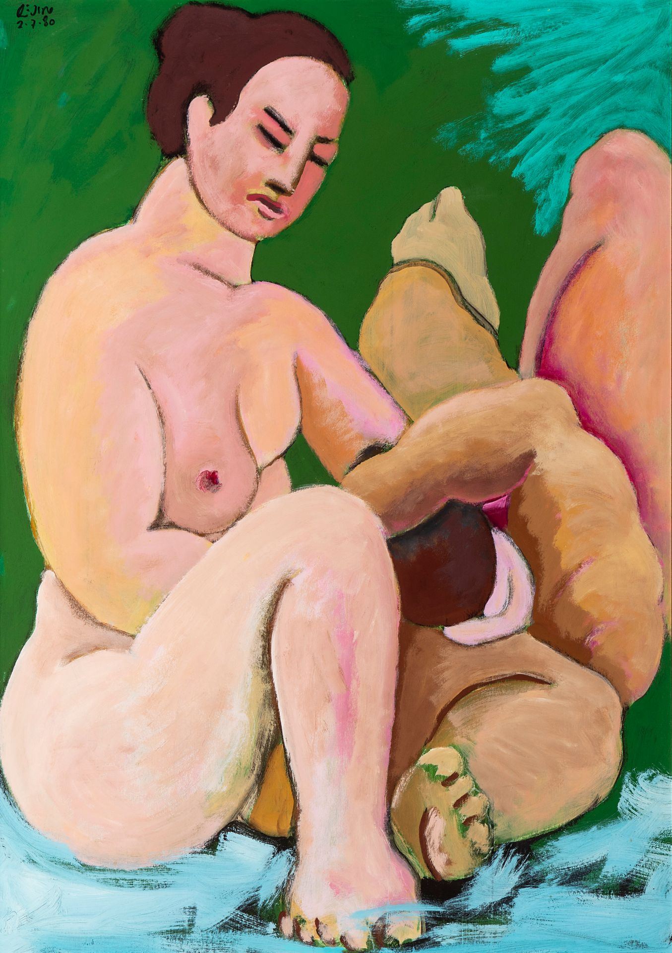 MANOLO QUEJIDO (Seville, 1946). MANOLO QUEJIDO（塞维利亚，1946）。

"裸体"，1980年。

木板上的油彩。&hellip;