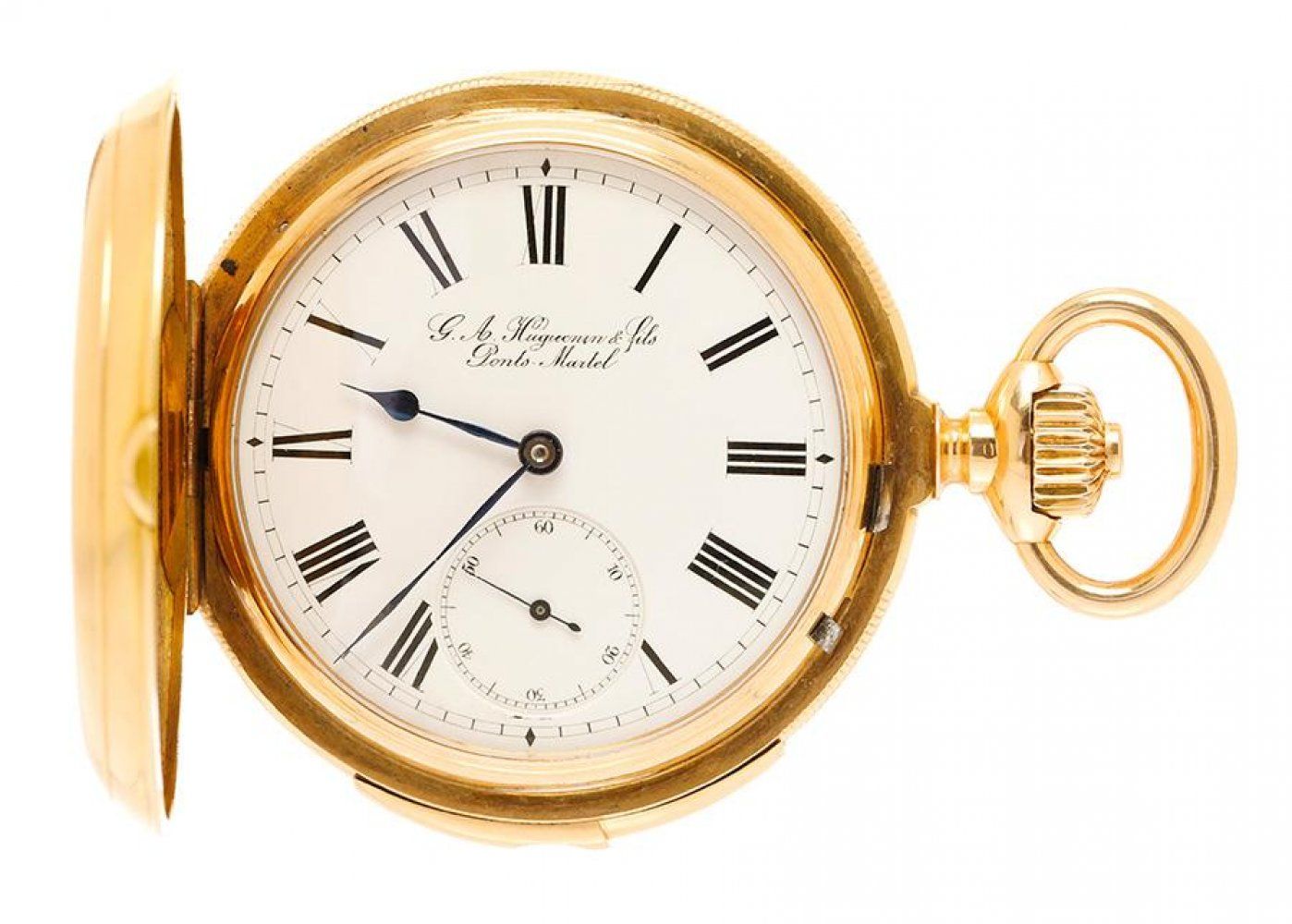 Pocket watch HUGUENIN & FILS PONTS MARTEL saboneta ref.140706 in 18k yellow gold&hellip;