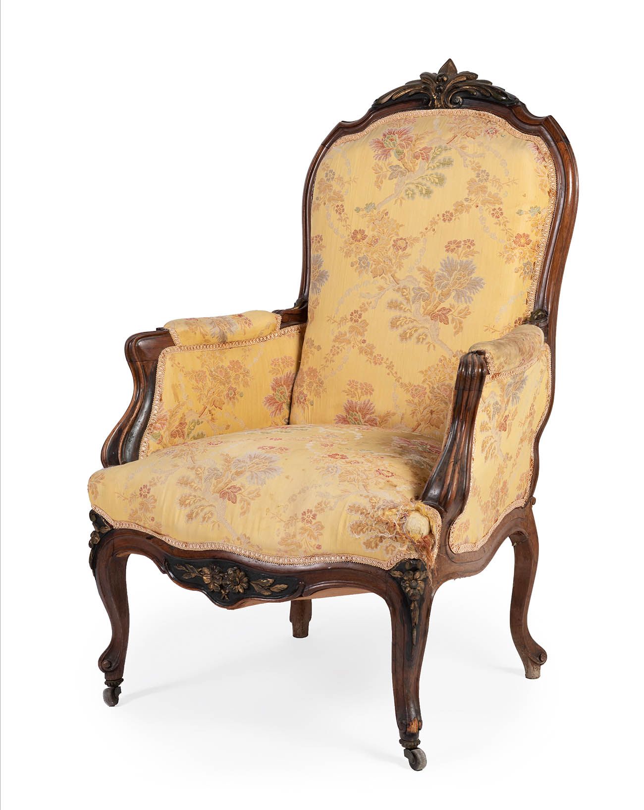 Louis XV style bergère armchair from the second half of the 19th century. Poltro&hellip;