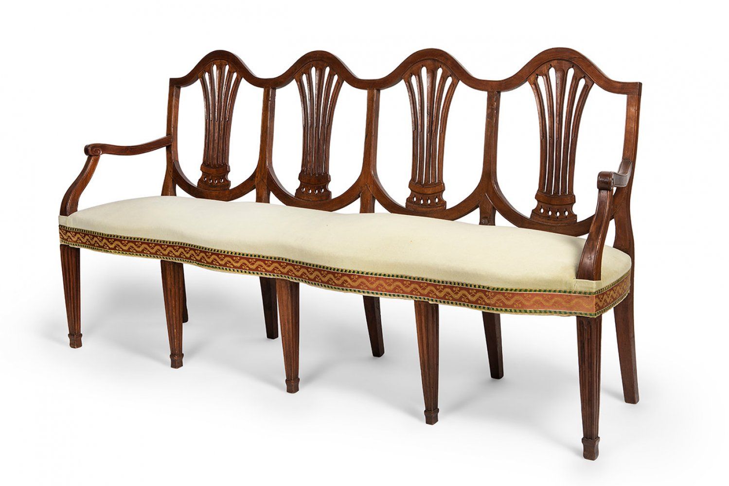 Menorcan four seater bench. Hepplewhite style, ca.1800. Banc quatre places de Mi&hellip;