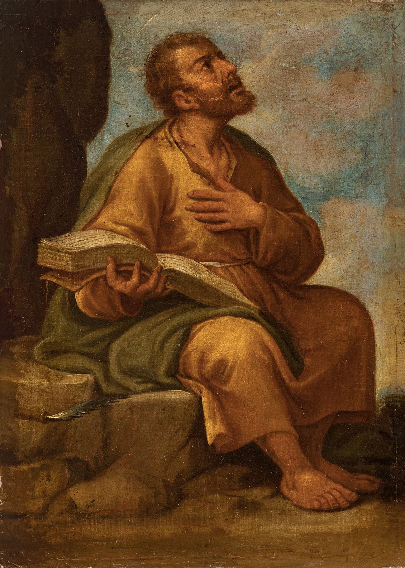 Null École italienne ; XVIIe siècle.
"Saint Simon".
Huile sur toile. Retouché.
E&hellip;