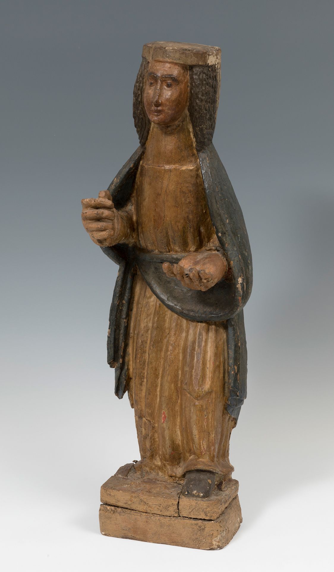 Null École galicienne, XVIIIe siècle.
"Saint".
Bois sculpté et polychrome.
Défau&hellip;