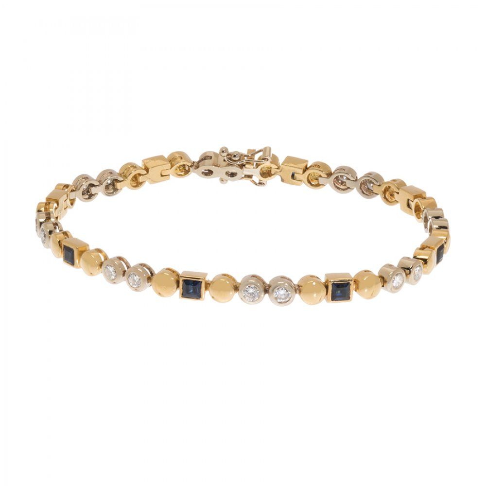 Null 18kt yellow gold rivière bracelet combining round pieces in gold, brilliant&hellip;