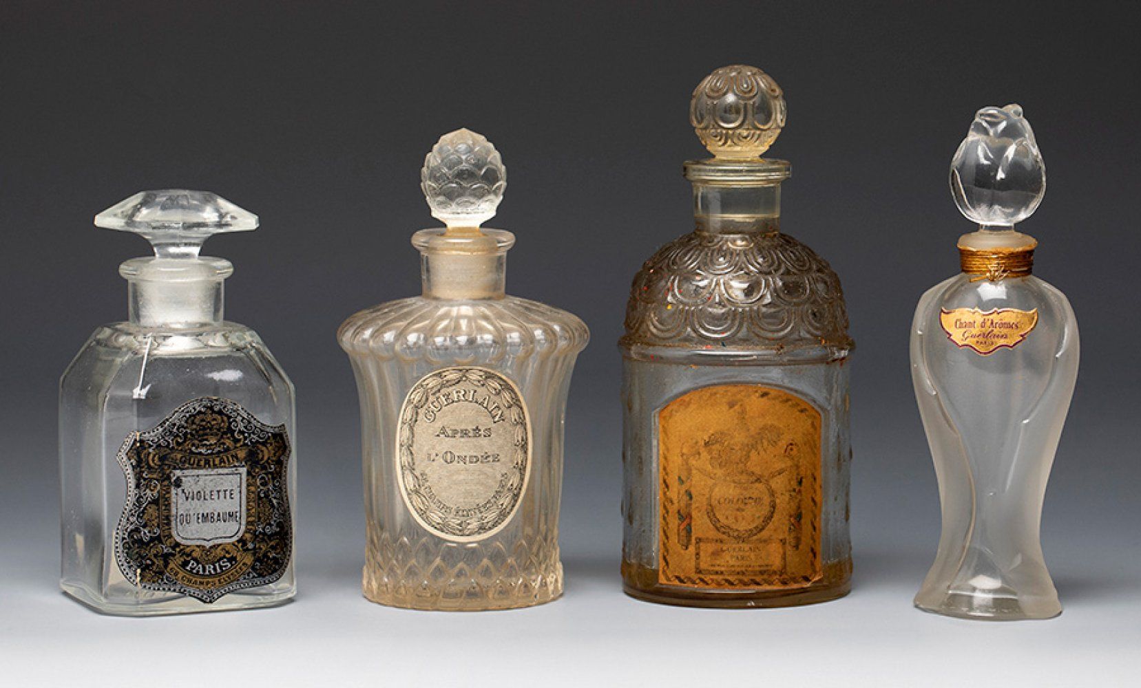 Null Baccarat for GUERLAIN. France, ca. 1910-30.
Four perfume and cologne bottle&hellip;