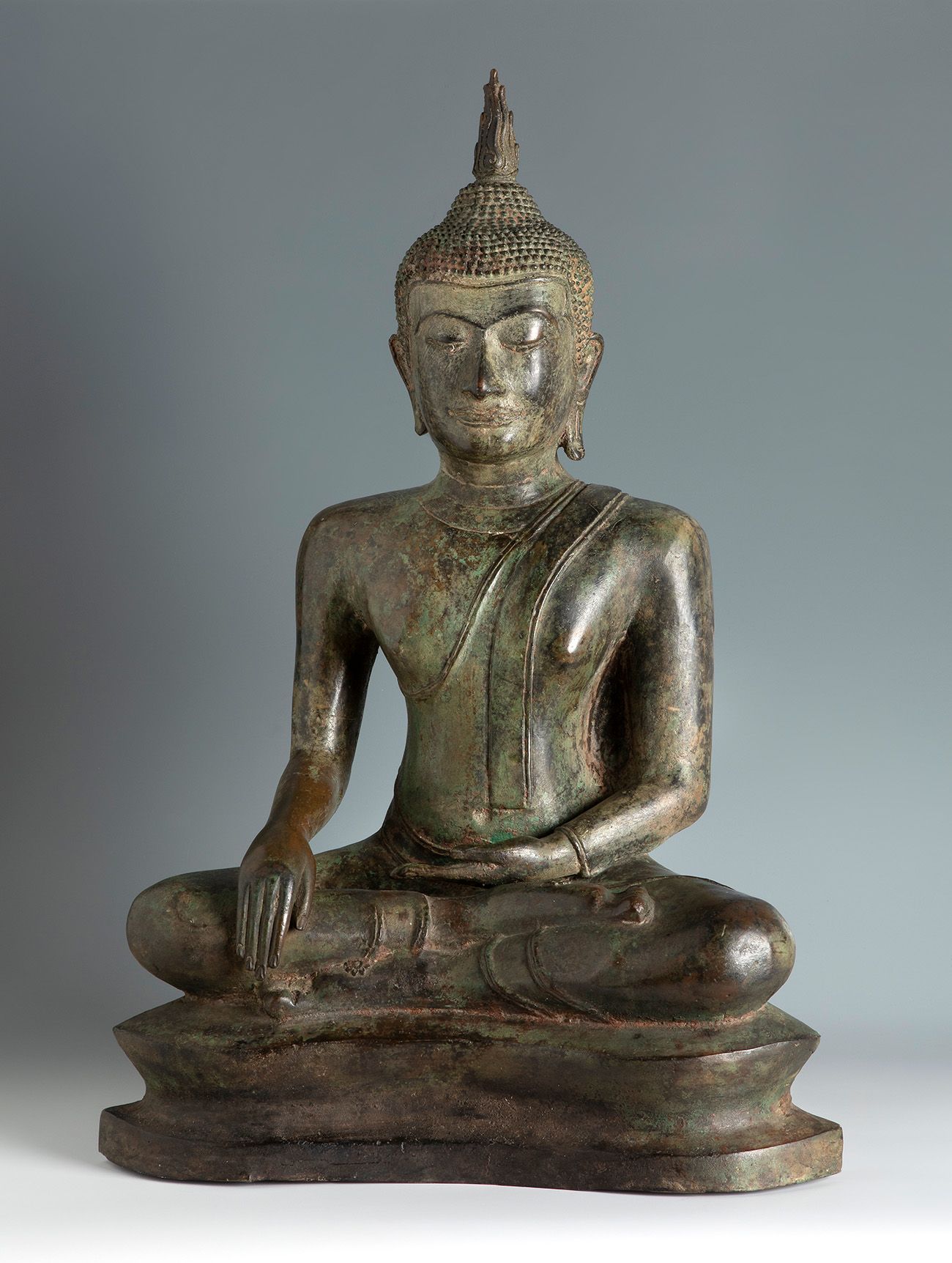 Null Seated Buddha. Burma, now Myanmar, 17th-18th century.
Bronze.
Measurements:&hellip;
