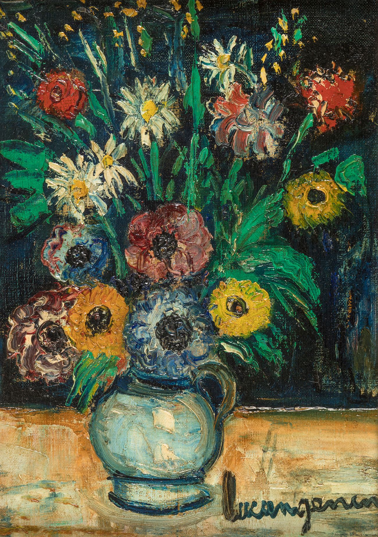 Null LUCIEN GENIN (Rouen, 1984 - Paris 1953).
"Bouquet de fleurs".
Huile sur toi&hellip;