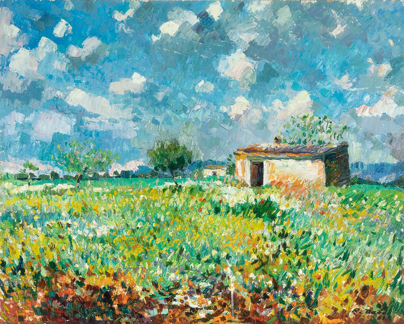 Null RAMÓN NADAL HORRACH (Palma de Mallorca, 1913 - 1999) 。
"风景"，1969年。
布面油画。
在右&hellip;