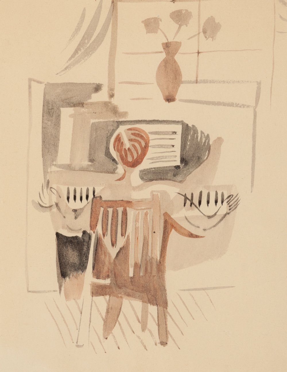 Null FRANCISCO BORÉS LÓPEZ (Madrid, 1898 - París, 1972).
"El piano", 1929.
Acuar&hellip;