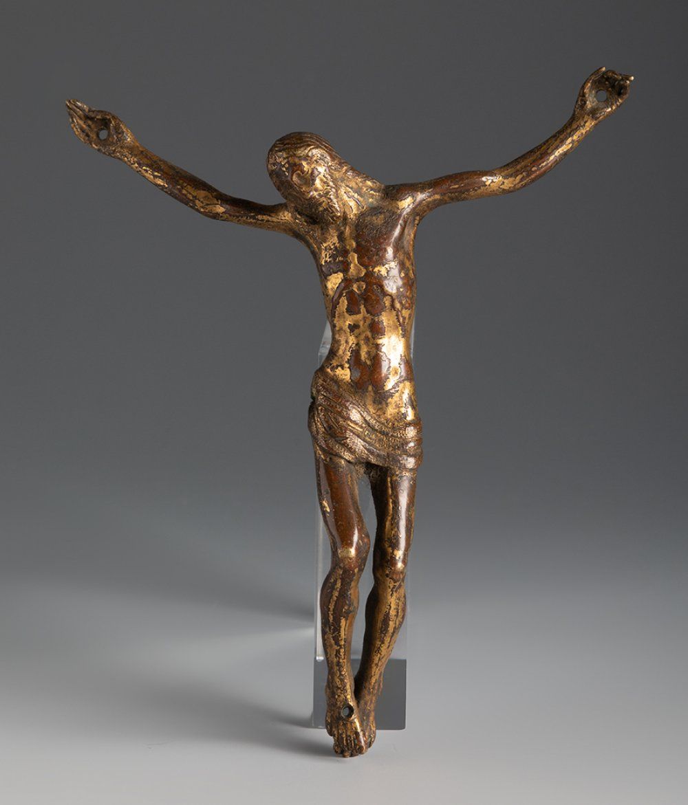 Null Christ gothique. Espagne, 14e-15e siècles.
Bronze avec polychromie dorée.
M&hellip;