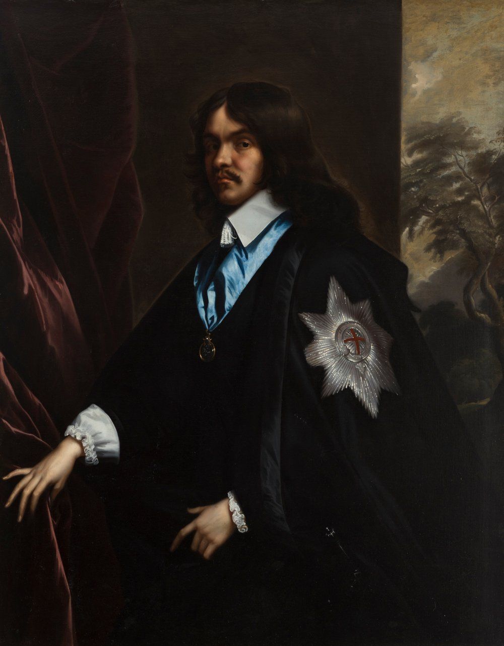 Null 阿德里安-汉纳曼（约1603 -1671）。
"汉密尔顿第二公爵。
布面油画。重新装裱。
它有一个19世纪的框架。
尺寸：133 x 104.5厘米；&hellip;