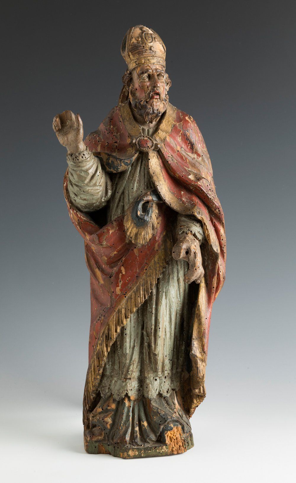 Null Sculpture gothique espagnole du XVIIe siècle.
"Évêque".
Bois sculpté et pol&hellip;