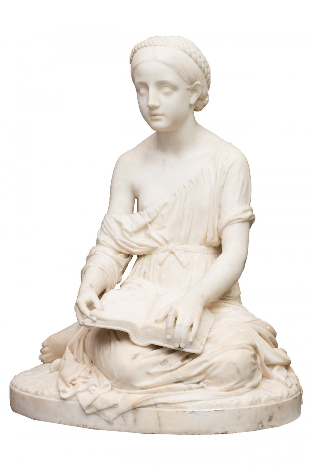 Null LOUIS ETIENNÉ COCHERET（阿姆斯特丹，1829年-鹿特丹，1882年）。
"拿着书的少女的法国雕塑，1859年。
卡拉拉大理石。
&hellip;
