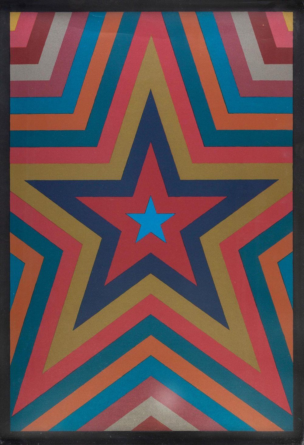 Null SOL LEWITT（美国，1928-2007）。
"带色带的五角星"，来自1992年的Suite Olympic Centennial。
丝网印刷，&hellip;