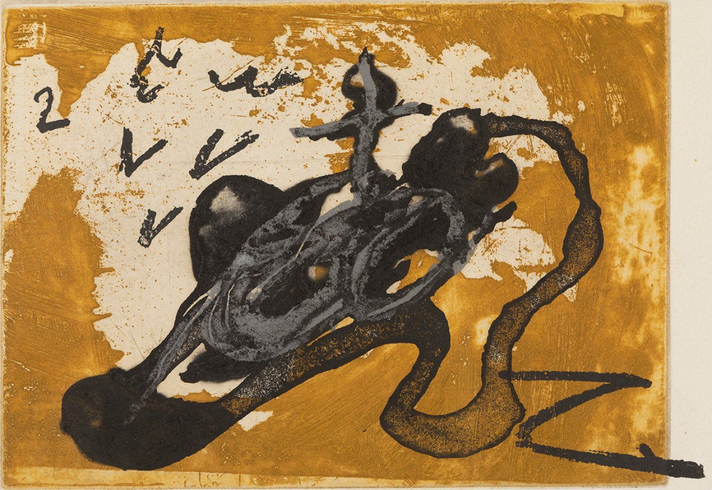 Null ANTONI TÀPIES PUIG（巴塞罗那，1923 - 2012）。
"Sabata I Ocre" 1987
蚀刻画，副本48/75。
有签名&hellip;
