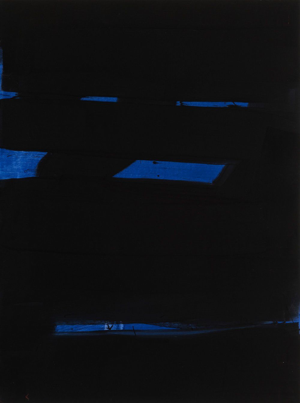 Null DAVID BRUSH（马德里）。
"疯狂的蓝"，2022年。
布面油画。
背面有签名、日期和标题。
尺寸：130 x 97厘米。
这是一幅抽象和新表&hellip;