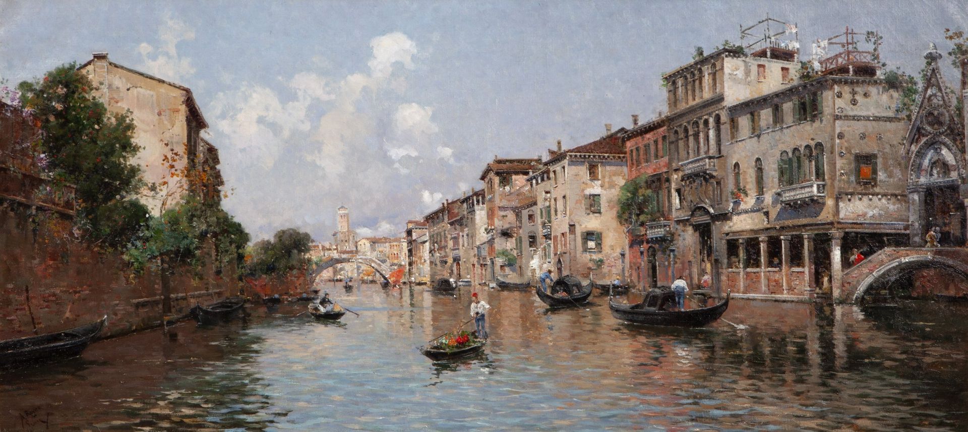 Null ANTONIO REYNA MANESCAU (Coín, Malaga, 1859 - Roma, 1937).
"Venezia".
Olio s&hellip;