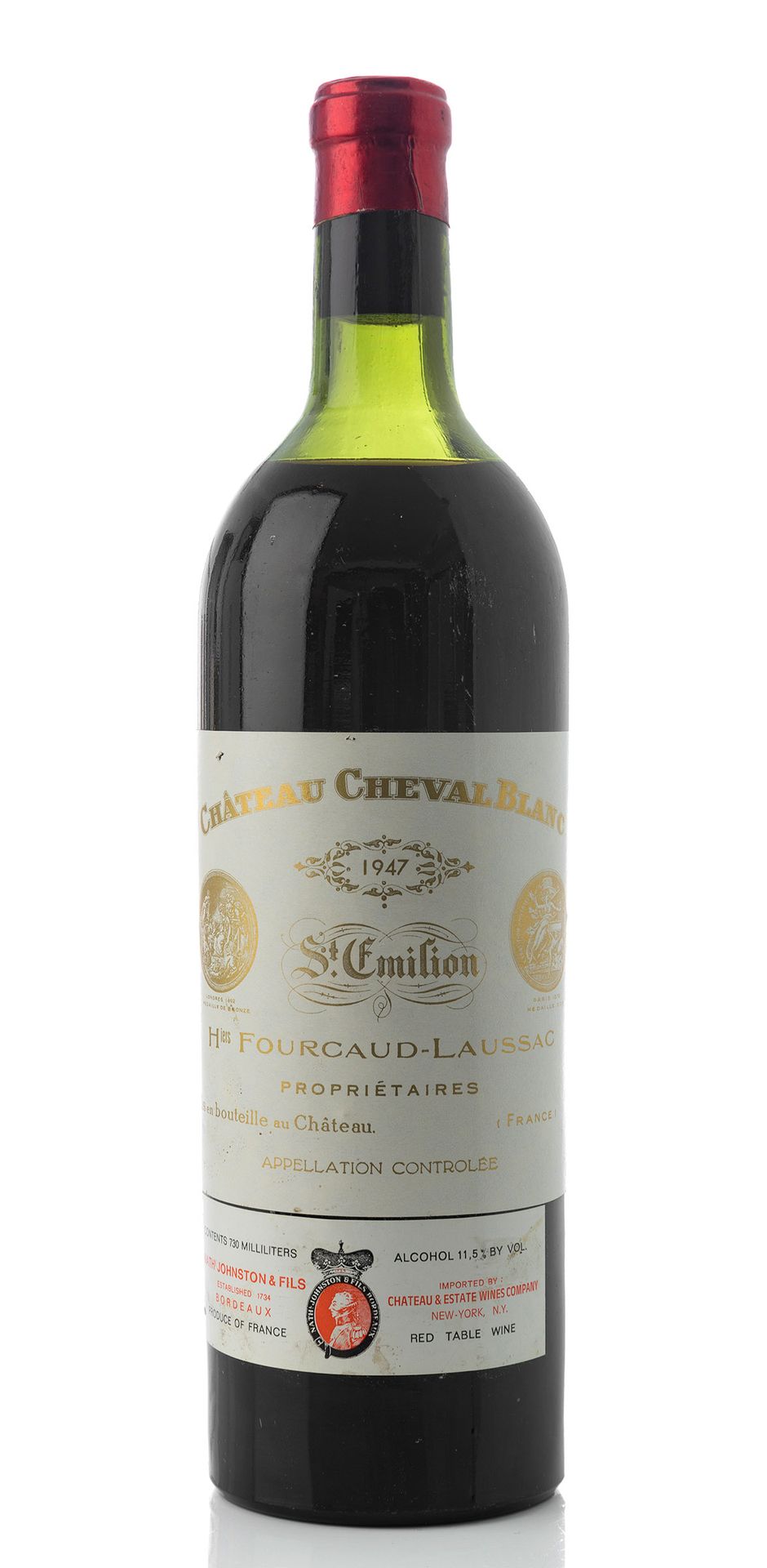 Null 1 bouteille Château Cheval Blanc, 1947, Saint-Émilion, Bordeaux (France).

&hellip;