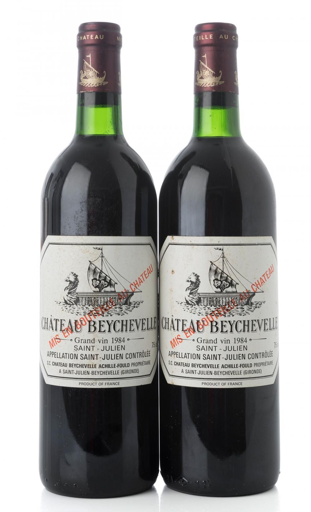 Null 2 bouteilles de Château Beychevelle Grand Vin 1984, Saint Julien, France.

&hellip;
