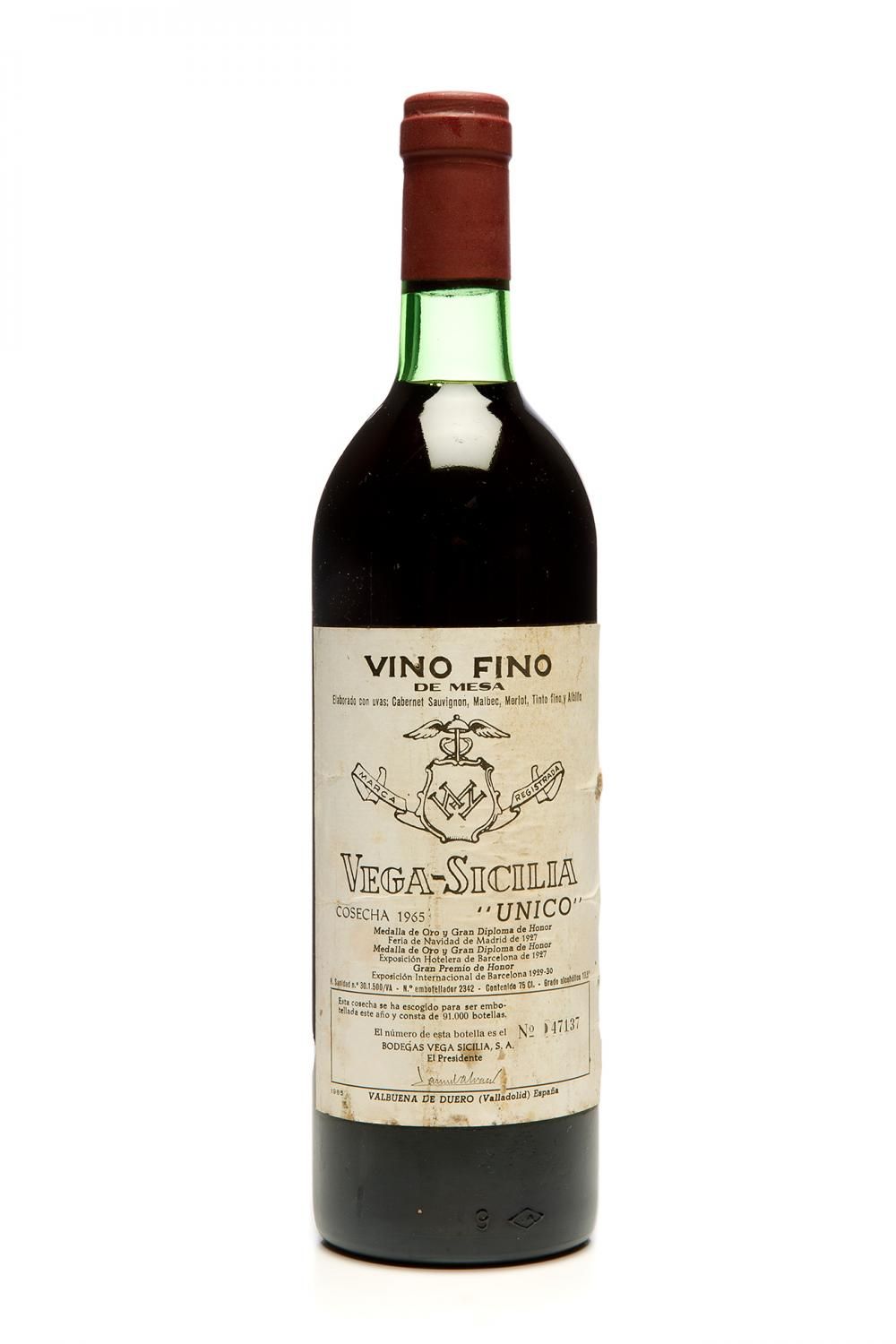 Null 1 bouteille de Vega Sicilia "Único" Gran Reserva 1965. Ribera del Duero, Es&hellip;