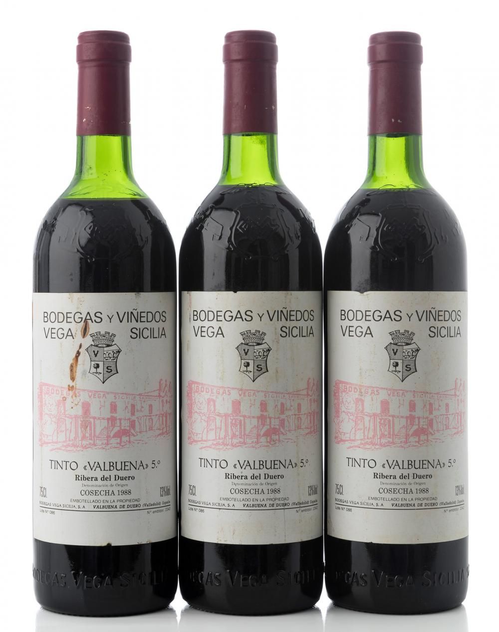 Null 3 bouteilles de Vega Sicilia, Tinto Valbuena 5º année. 1988. Ribera del Due&hellip;