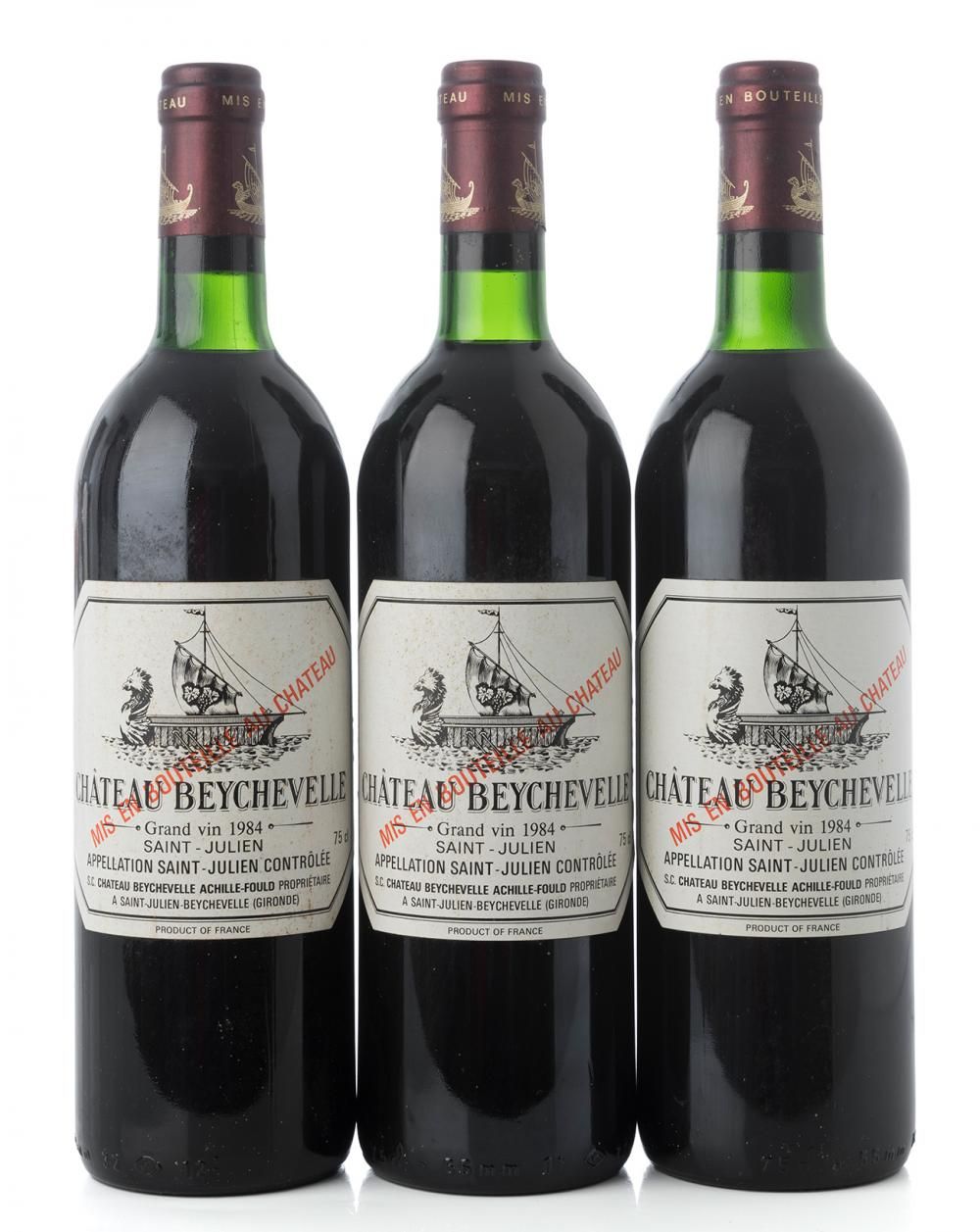 Null 3 bottles of Château Beychevelle Grand Vin 1984, Saint Julien, France.

Red&hellip;
