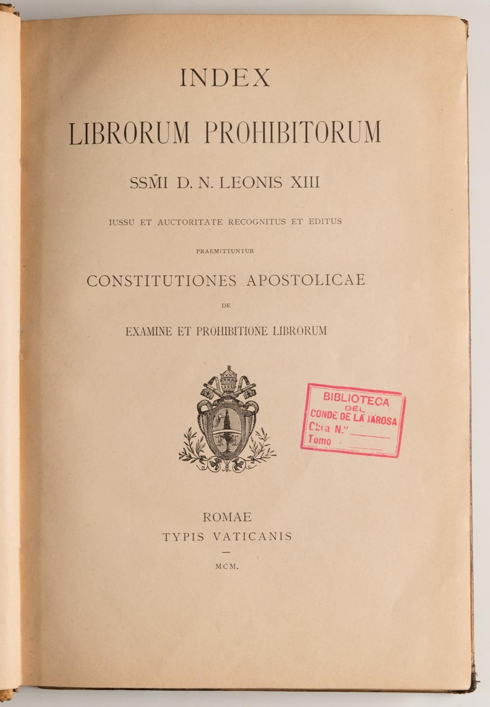 Null CONSTITUTIONS APOSTOLIQUES ; 20e siècle.

"Index des livres interdits.

Imp&hellip;