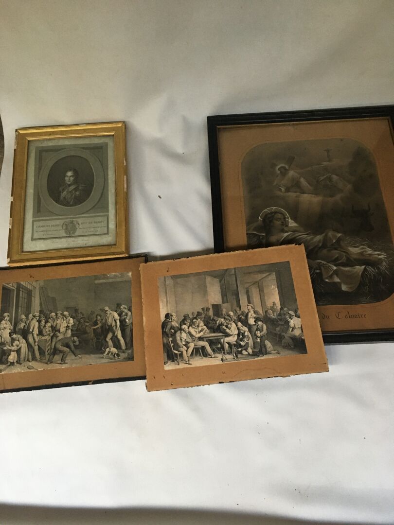 Null 一套4幅19世纪的版画。其中2幅代表19世纪的社会生活，一幅贝里公爵的肖像和 "髑髅地的梦"。