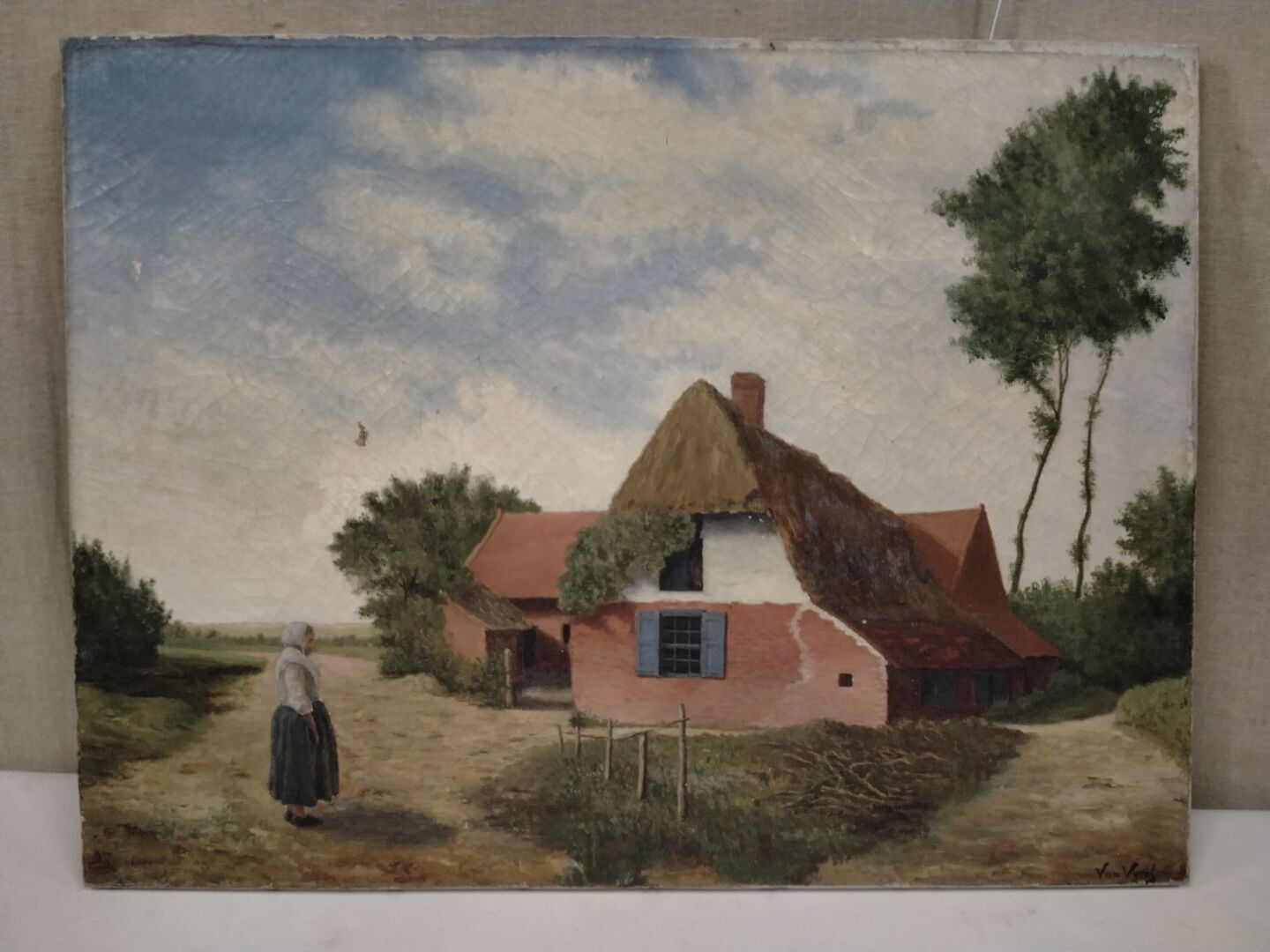 Null Van VYREL "Un pomeriggio come gli altri" olio su tela, XIX secolo 46 x 61 c&hellip;
