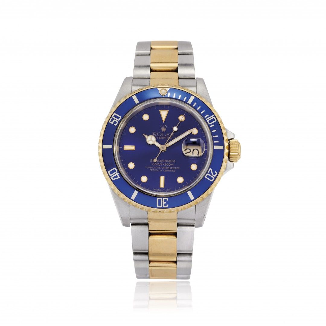 Null ROLEX SUBMARINER DATE REF. 16613  STEEL AND GOLD "PURPLE DIAL", CIRCA 1991 &hellip;