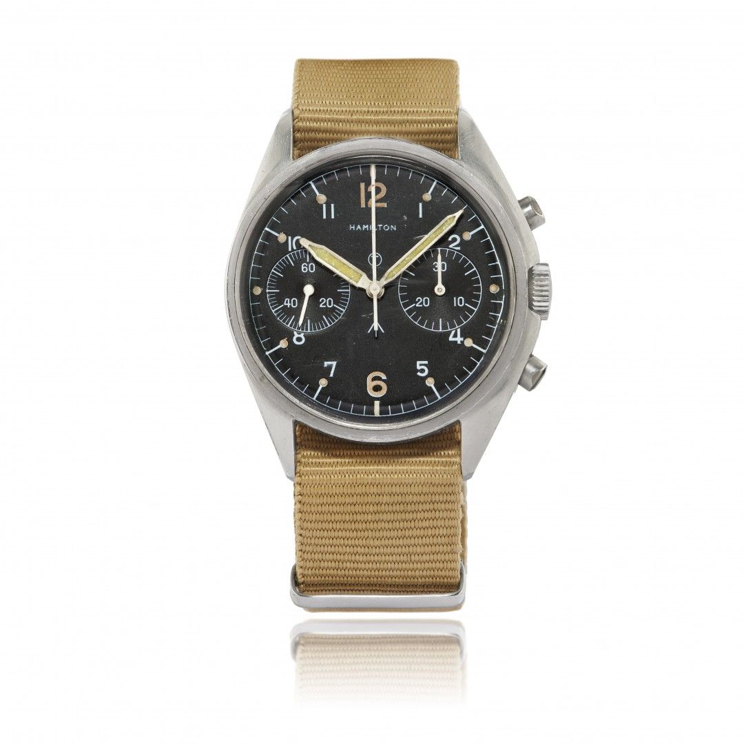 Null HAMILTON MILITARY CHRONOGRAPH ISSUED TO ROYAL NAVY, CIRCA 1973 Case: n. 141&hellip;
