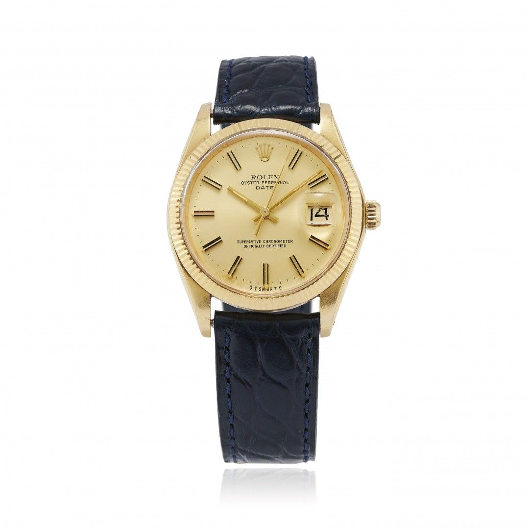 Null ROLEX DATE REF. 1503 IN GOLD, CIRCA 1974 Case: signed, n. 3731181, three-bo&hellip;