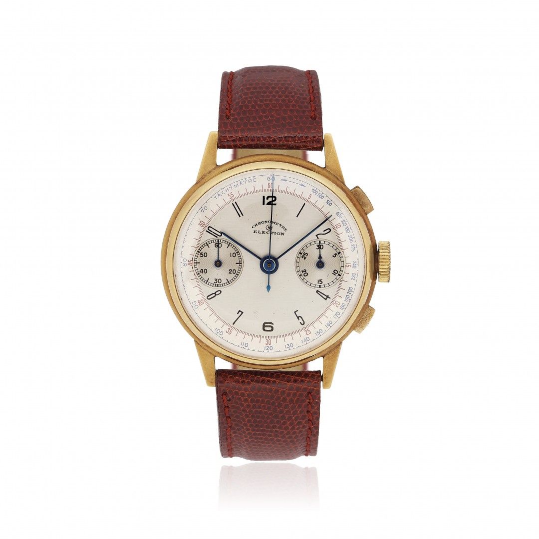 Null ELECTION CHRONOGRAPH IN GOLD, 40S Case: signed, n. 8253 in three-body, 18K &hellip;