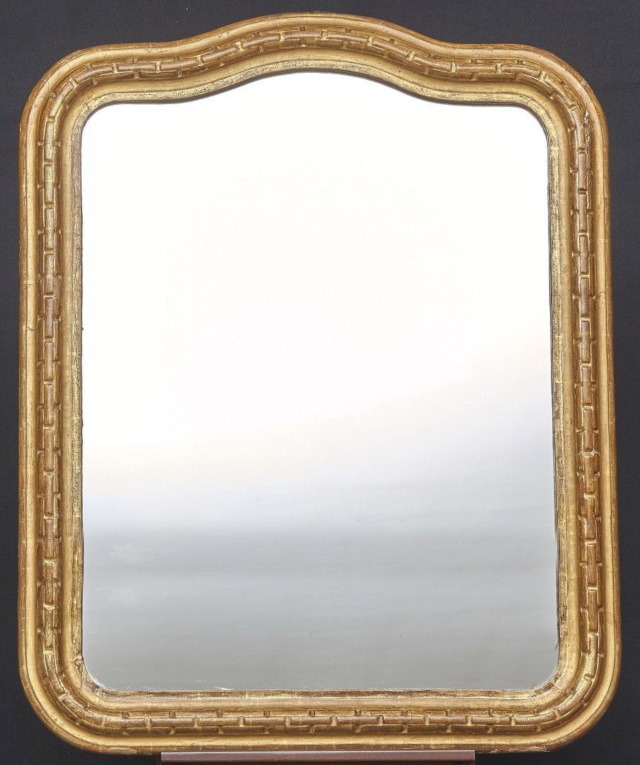 Null Mirror frame 19th Century Gilt-wood rectangular frame with shaped top. Repl&hellip;