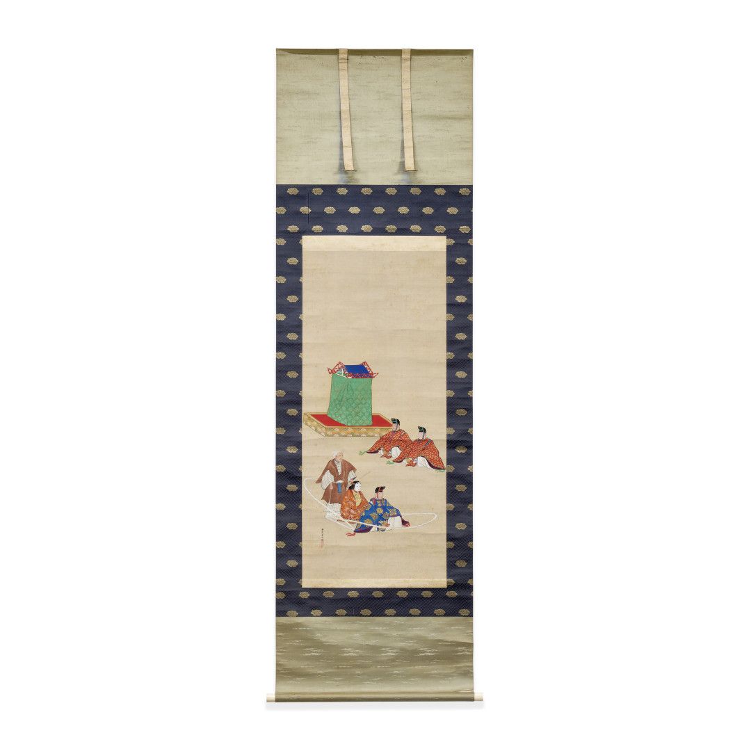 Null KAKEMONO Giappone, inizio XX secolo - Tessuto dipinto in policromia raffigu&hellip;