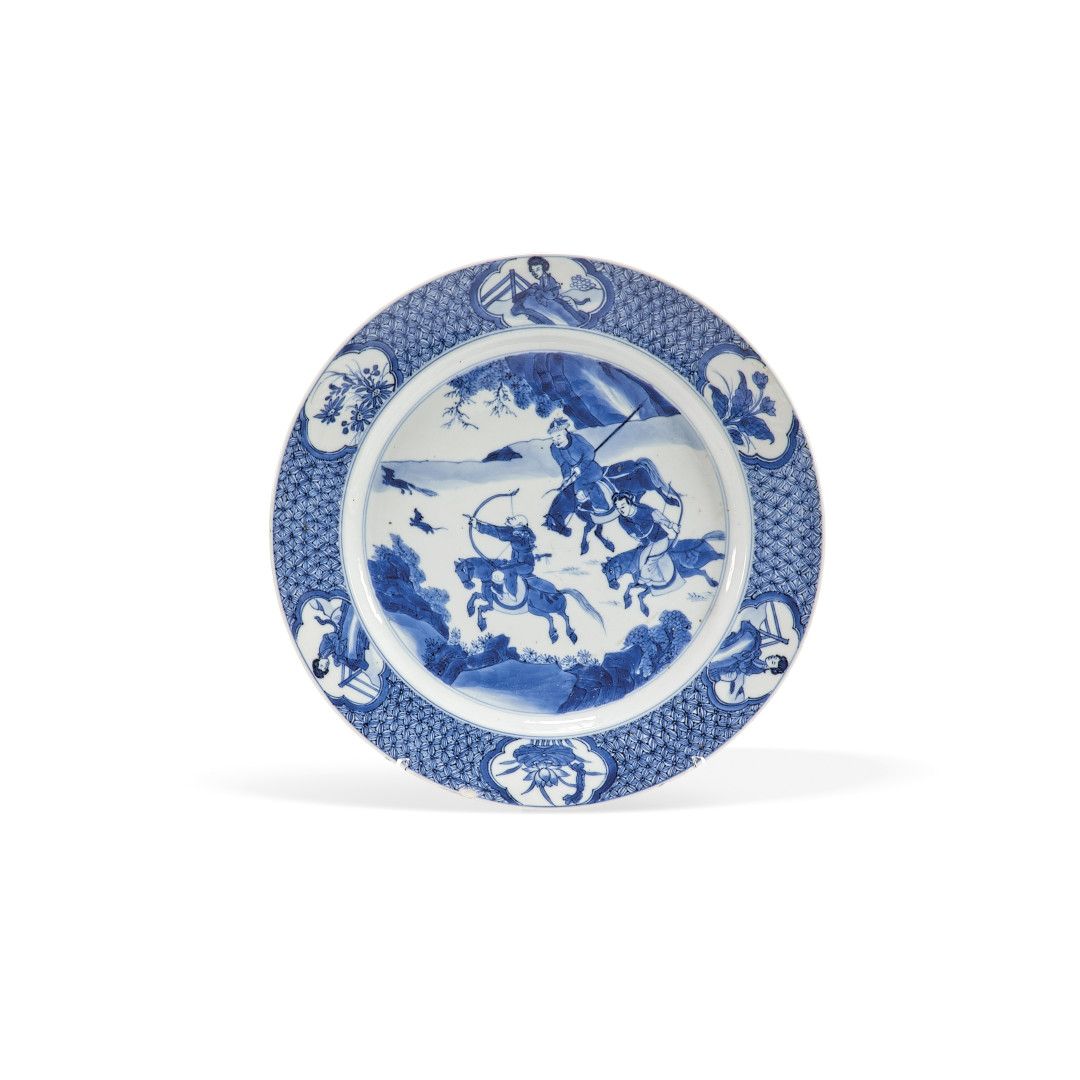 Null Piatto - PIATTO Cina, inizio XVIII secolo Porcellana bianca e blu, raffigur&hellip;