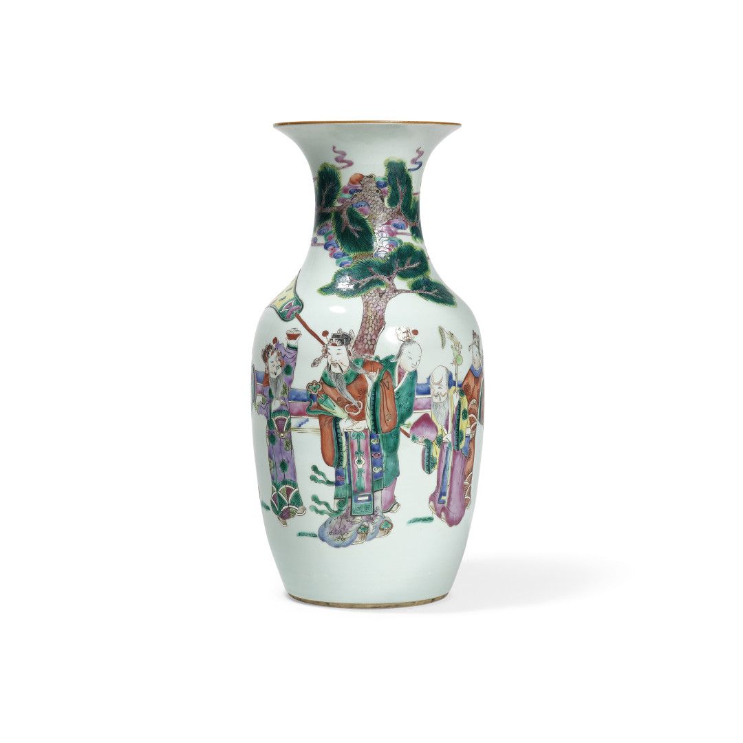 Null VASO Cina, XX secolo - Porcellana policroma con decoro di divinità, trasfor&hellip;