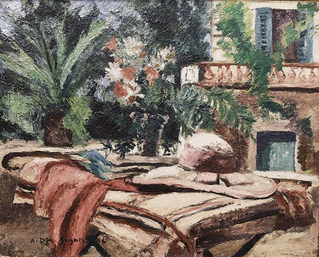Null DUNOYER DE SEGONZAC André, 1884-1974 " 草帽，圣特罗佩" 1925年。布面油画，左下角有签名，在画框的背面有Ch&hellip;