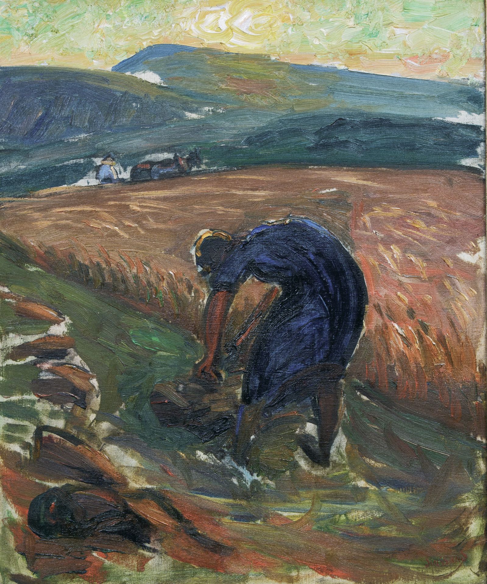 Null SEYSSAUD René, 1847 - 1952 " Harvest at Beaumont d'Orange " (Vaucluse), cir&hellip;