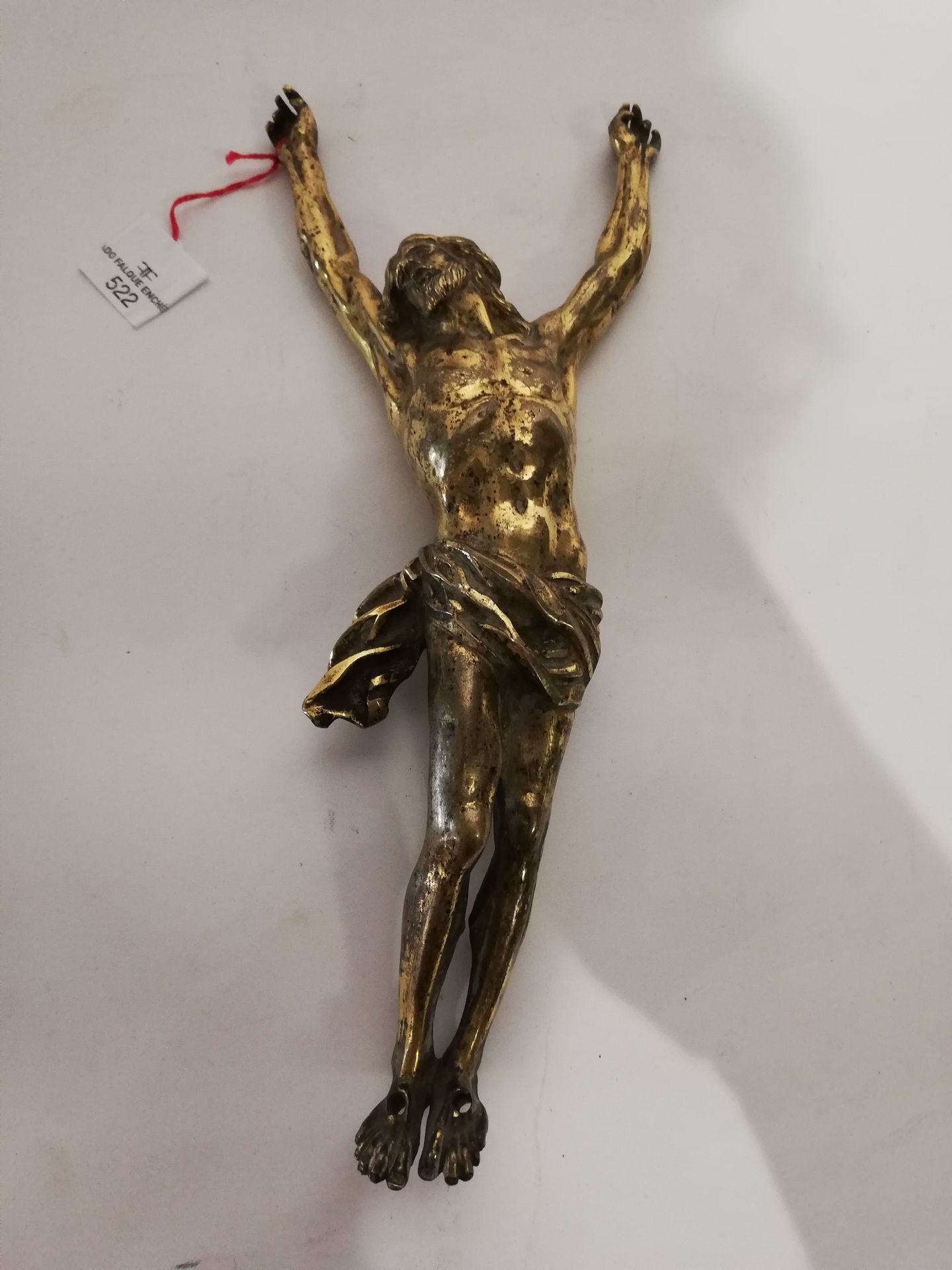 Null Cristo jansenista de bronce dorado, siglo XVII, 23 cm de altura, desgaste m&hellip;