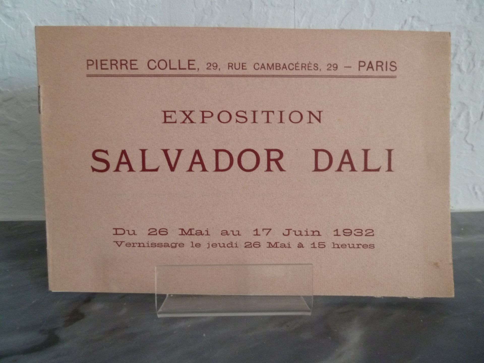 Null (Corti) DALI, Salvador :Exposition Salvador Dali du 26 mai au 17 juin 1932.&hellip;