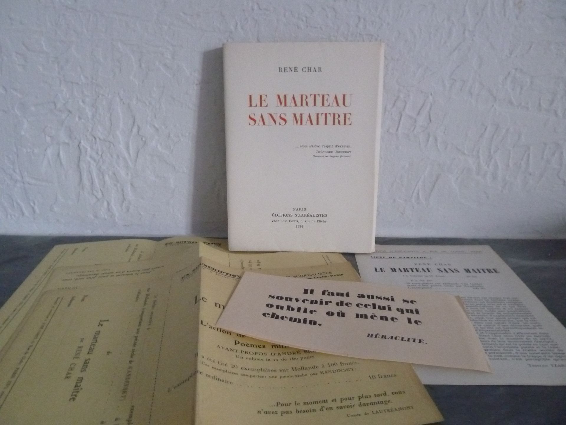 Null 
(Corti)CHAR, René (KANDINSKY): Le marteau sans maître. París: Editions sur&hellip;