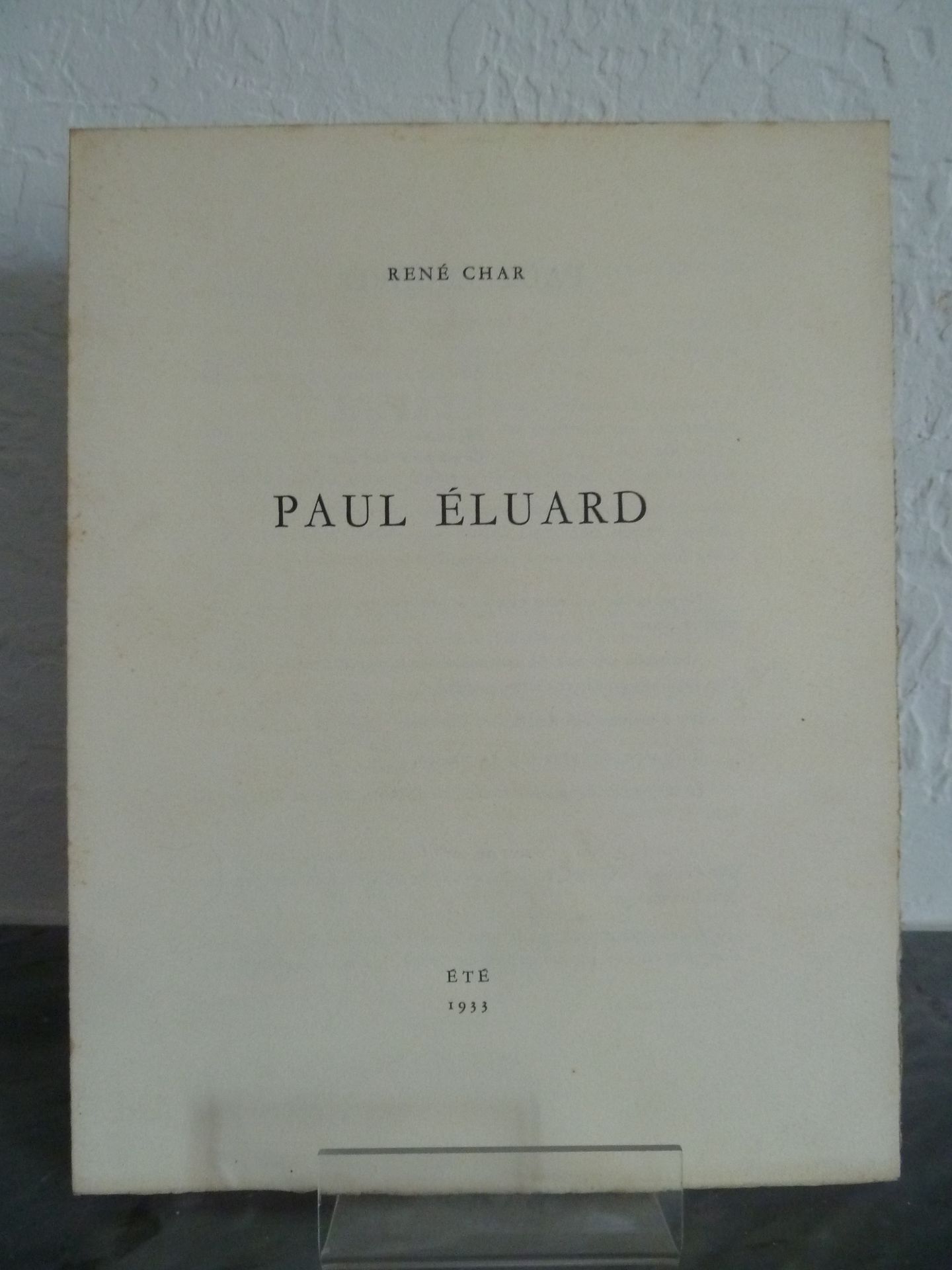 Null (Corti) CHAR, René : Paul Eluard.S.L.N.E : Estate 1933. 2 fogli a stampa in&hellip;